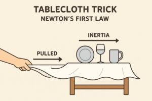 newton first law, table cloth trick